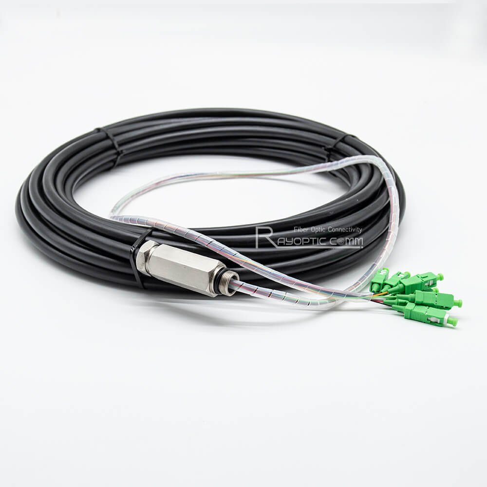 a fiber node service drop cable assemblies pre-terminated SC connector