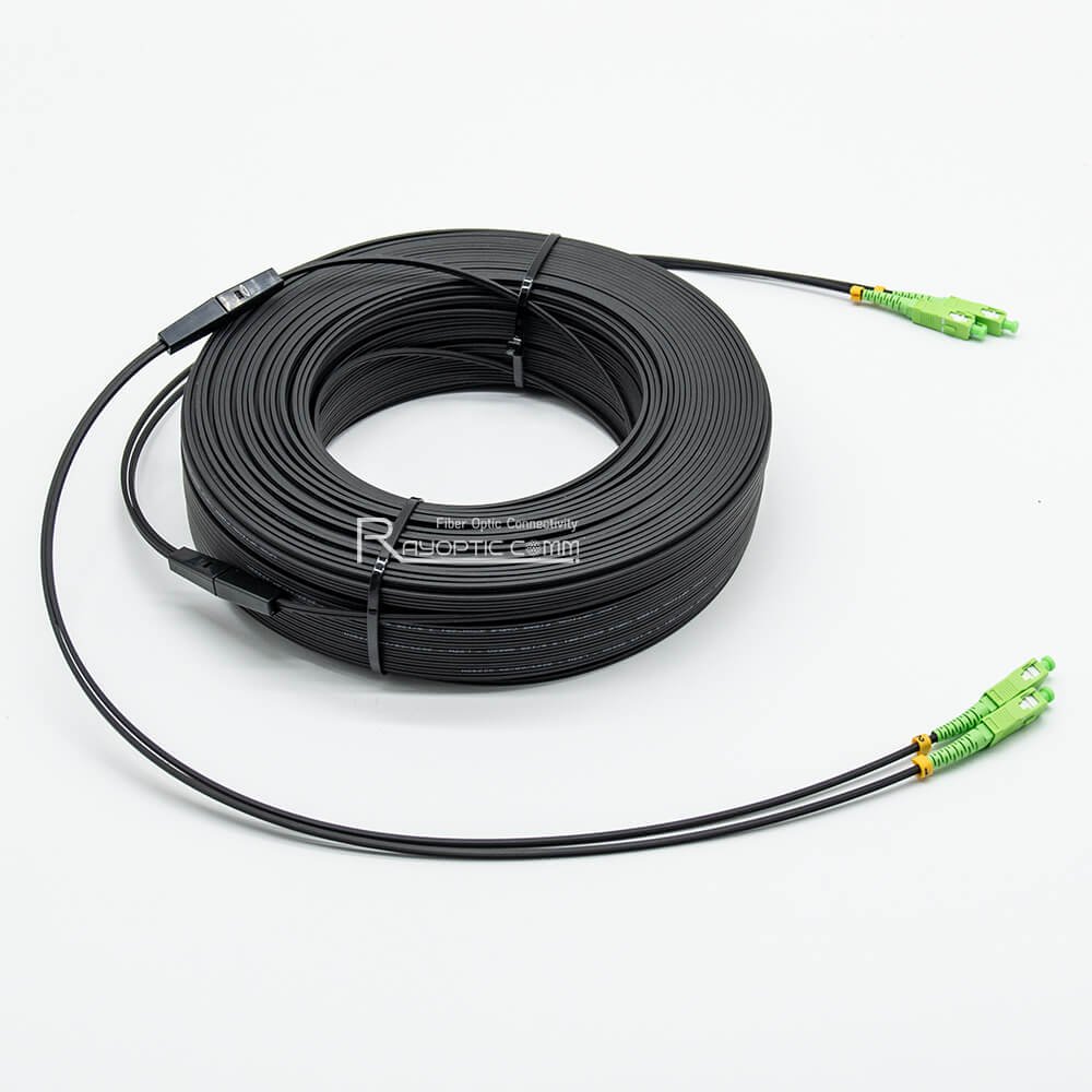 a ftth drop cable connect with scapc connector