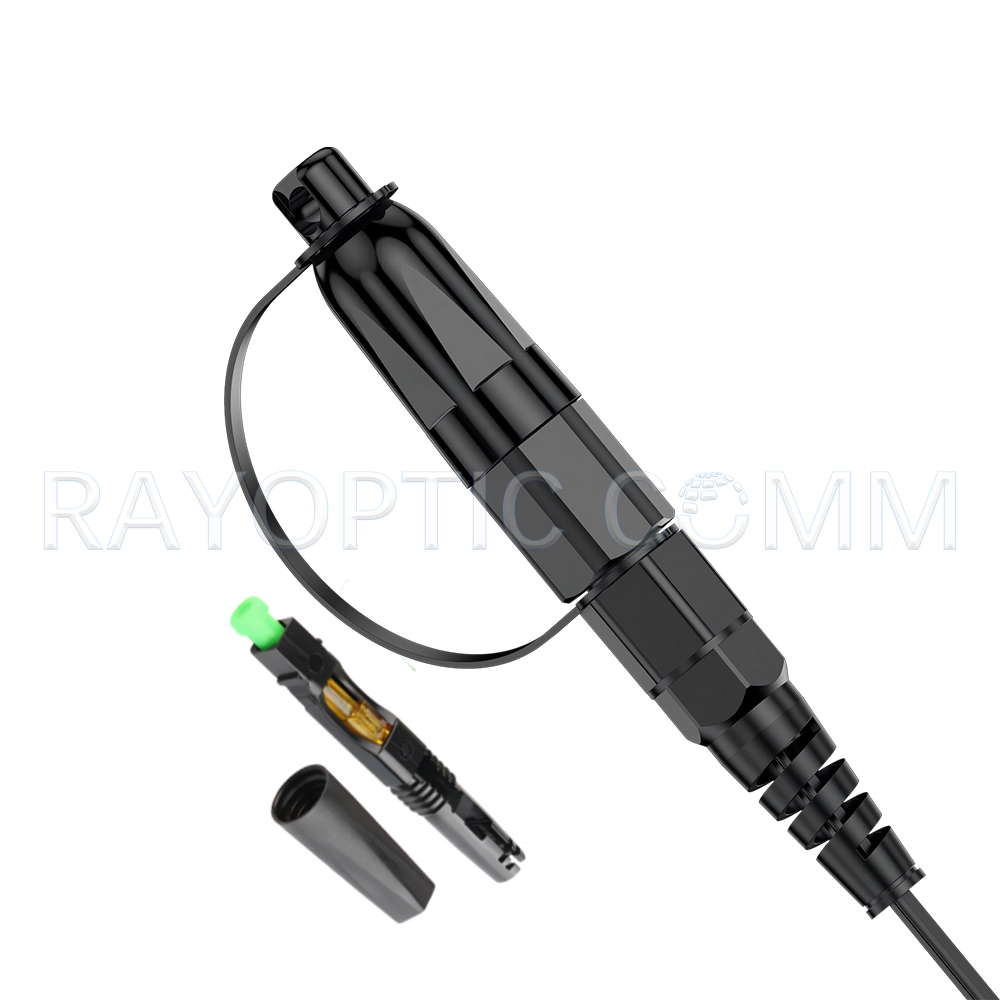 Field Assembly SC/APC Waterproof Connector Compatible with Corning OptiTap System
