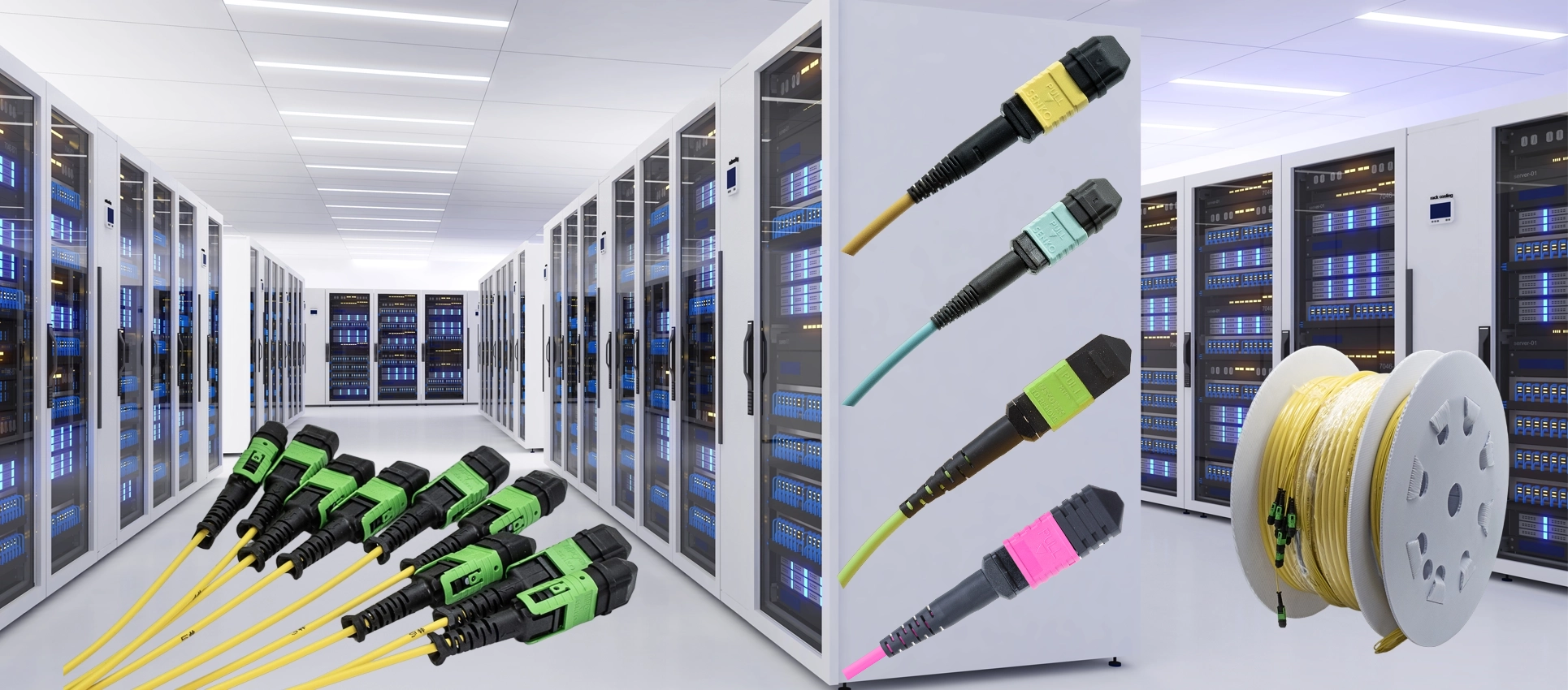 MPO MTP fiber optic assemblies for data center cabling by Rayoptic
