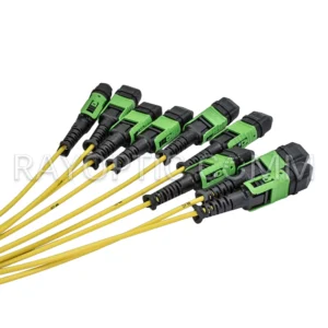 MPO PLUS EZ Way MPO 8 APC female connector set for 72 fiber branch trunk cable, SM G657A2 OFNP, Type B