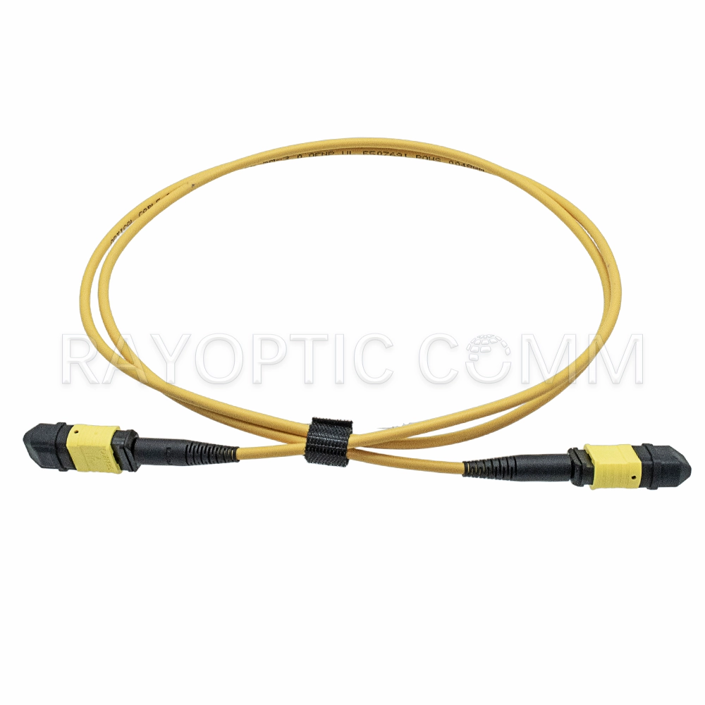 Coiled Senko SLL MPO12 APC female to female 12F singlemode G657A2 OFNP yellow patch cable Type B