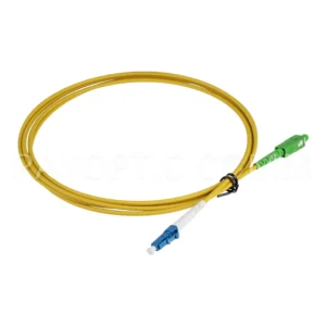 1 fiber LC UPC to SC APC armored fiber patch cable single mode G657B3 3.0mm yellow LSZH