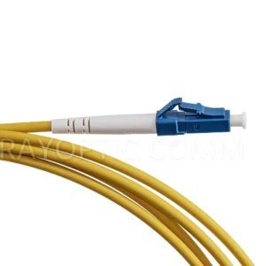 LC UPC connector of 1 fiber armored fiber patch cable single mode G657B3 3.0mm yellow LSZH