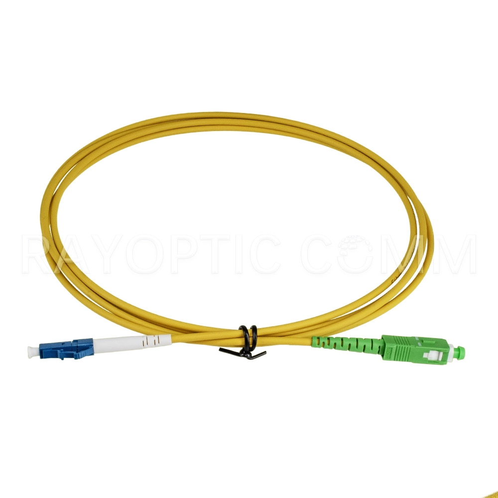 1 fiber SC APC to LC UPC armored fiber patch cable single mode G657B3 3.0mm yellow LSZH
