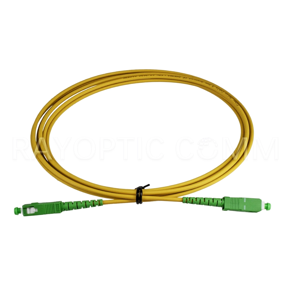 1 fiber SC APC to SC APC armored fiber patch cable single mode G657B3 3.0mm yellow LSZH