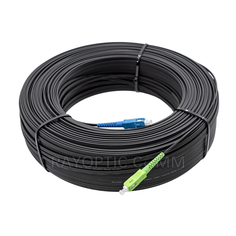 FTTH Pre-connectorized GJYXCH Drop Cable 1F G657A1 SCAPC to SCUPC Self-supporting Steel Wire LSZH Black