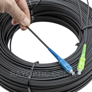 FTTH Pre-connectorized GJYXCH Drop Cable 1F G657A1 SCAPC to SCUPC Self-supporting Steel Wire LSZH Black